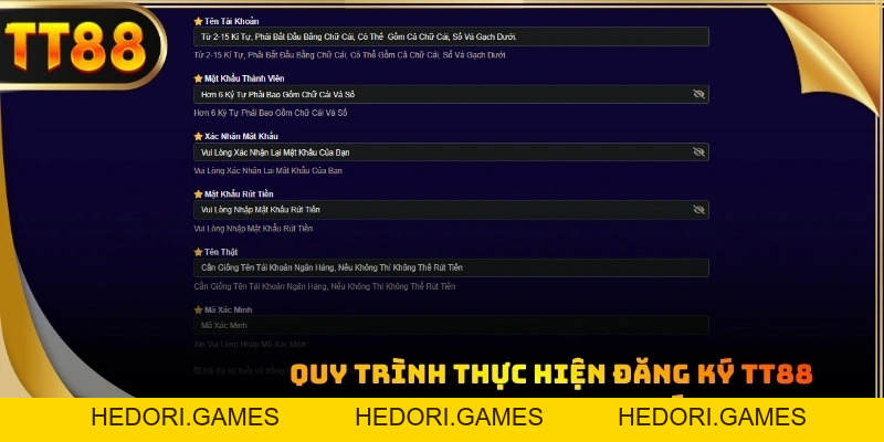 Đăng Ký TT88 - Hướng Dẫn Nhanh Gọn Người Mới Tham Gia - HEDORI